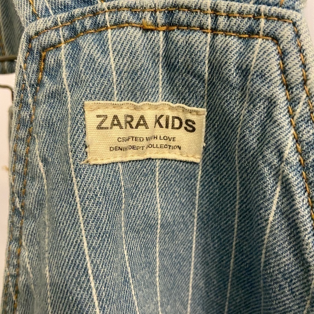 ZARA Kids Coverall Denim Dress - Picture 3 of 4